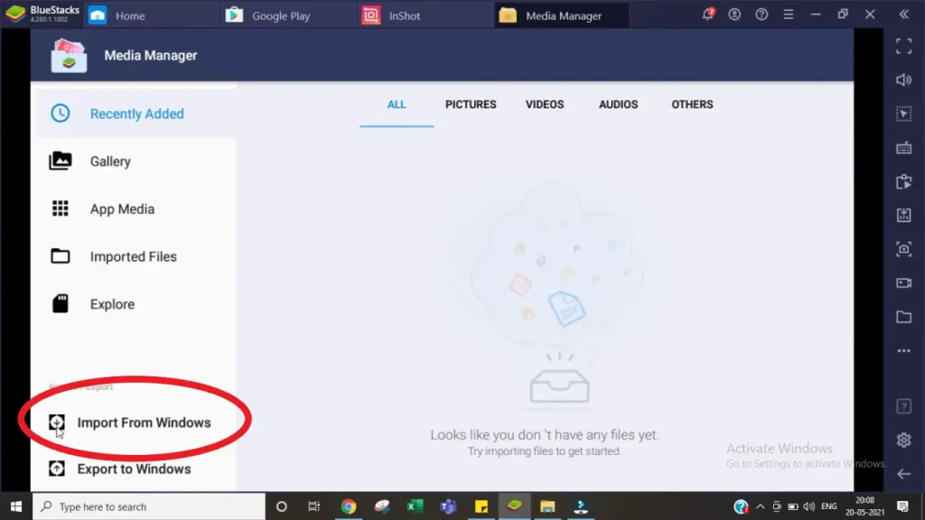How to Import files in Inshot For PC
